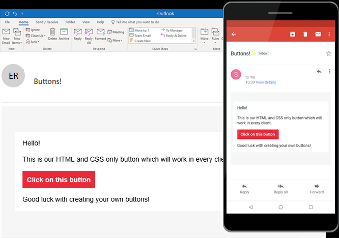 Email buttons with just HTML and CSS