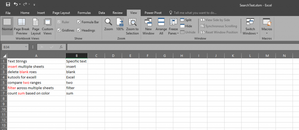 Microsoft Excel - Macro to highlight words in a column based on other text