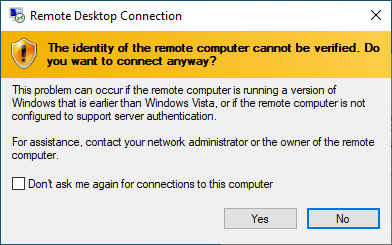 Remote Desktop Connection to the Ubuntu's virtual machine - Connection authorization - Deploy ShinyApps with Azure and Docker