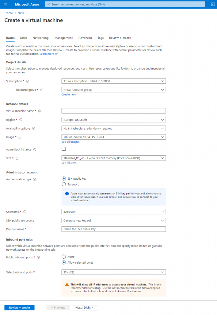 Create a virtual machine on Azure - Deploy ShinyApps with Azure and Docker
