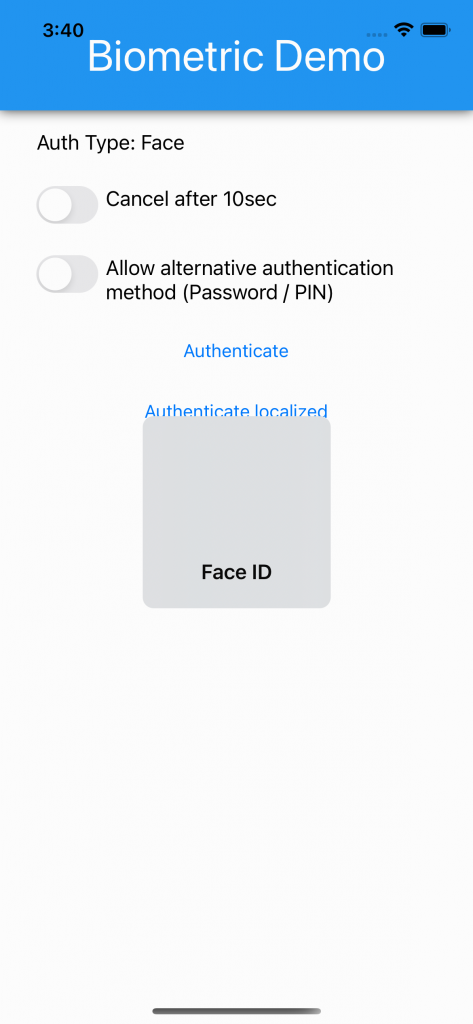 Face ID is waiting for facing recognition