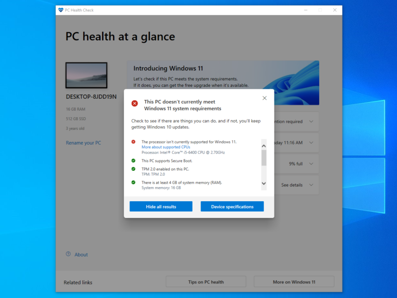 This PC doesn't meet Windows 11 system requirements - Can you install Windows 11?