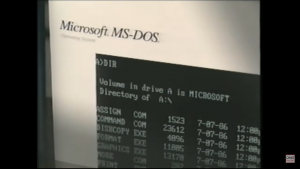 MS-DOS - Screenshot from 1994 Welcome to Microsoft video (via Computer History Archive Project's YouTube channel)