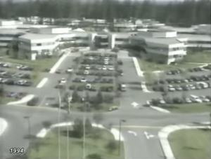 Microsoft Redmond campus - screenshot from 1994 Welcome to Microsoft video (via Computer History Archive Project's YouTube channel)