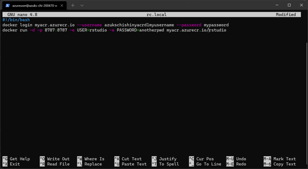 Example of rc.local - Configure RStudio in Azure with Ubuntu
