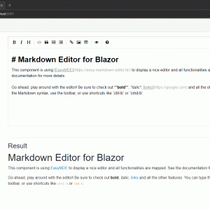 markdown editor for blazor example