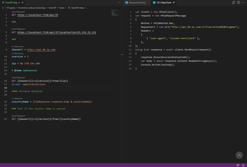 C# code generated from RestClient