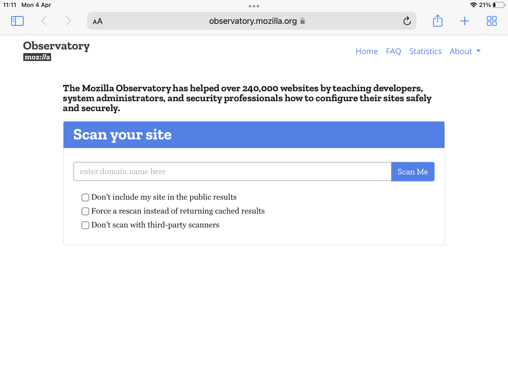 Observatory Mozilla website - Add Security Headers to Blazor WebAssembly