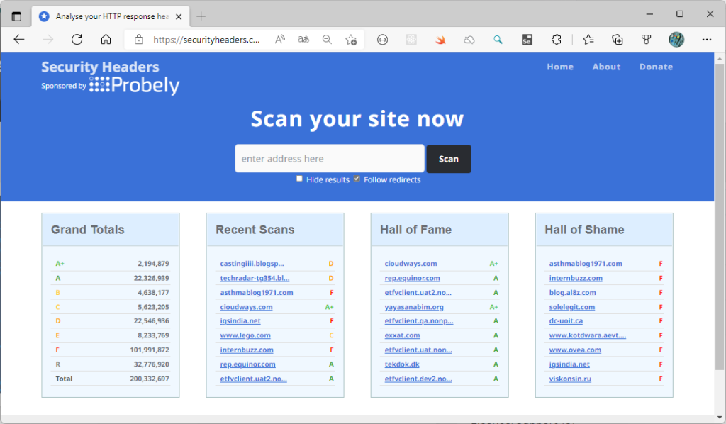 Security Headers website - Add Security Headers to Blazor WebAssembly