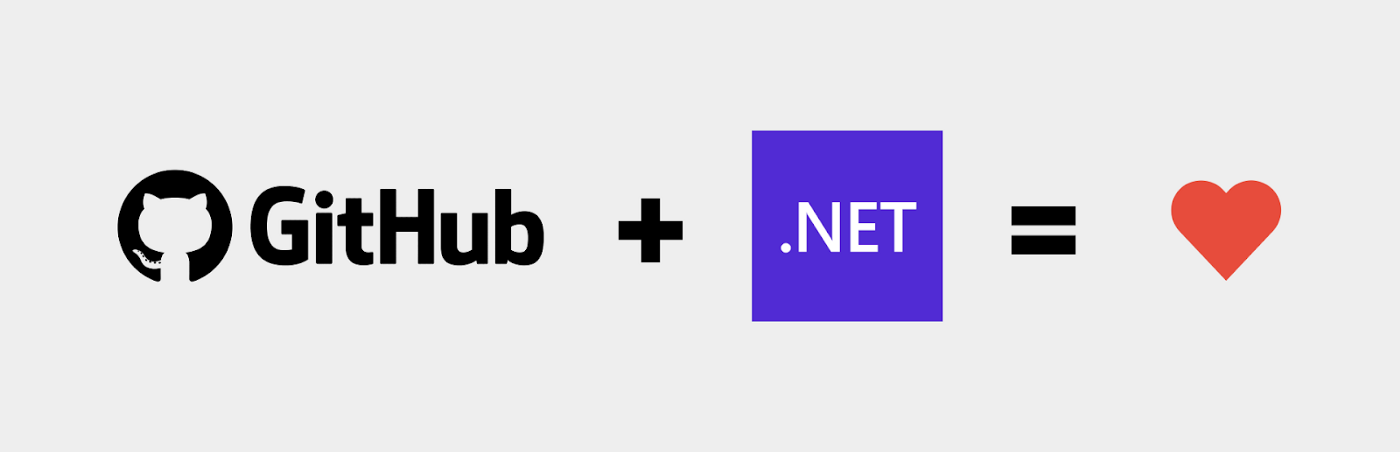 GitHub (logo) + .NET (logo) = heart emoji - .NET is the most loved platform
