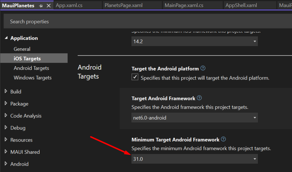 Android Minimum Target Android Framework - Use biometric authentication in MAUI